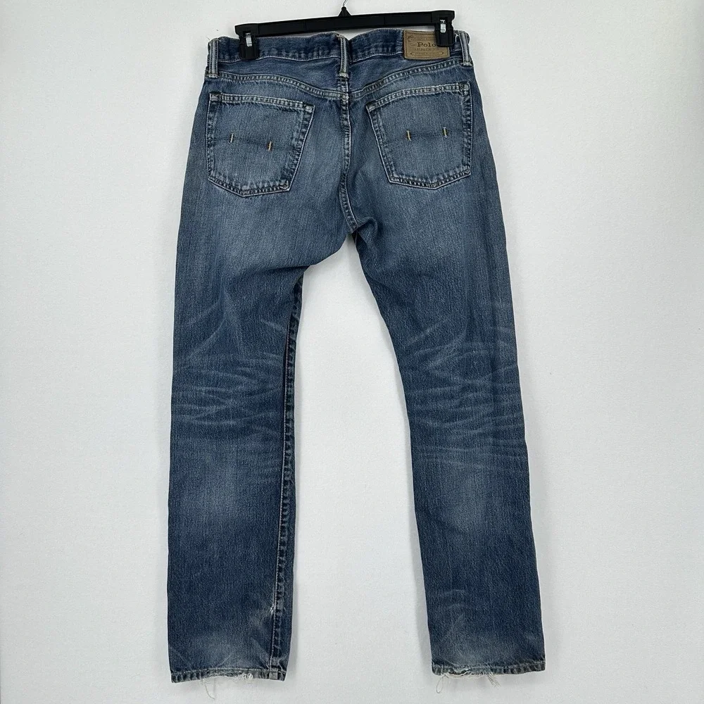 Polo Ralph Lauren Selvedge Jeans Mens 32x32 Blue 100% Cotton Hampton‎ Straight